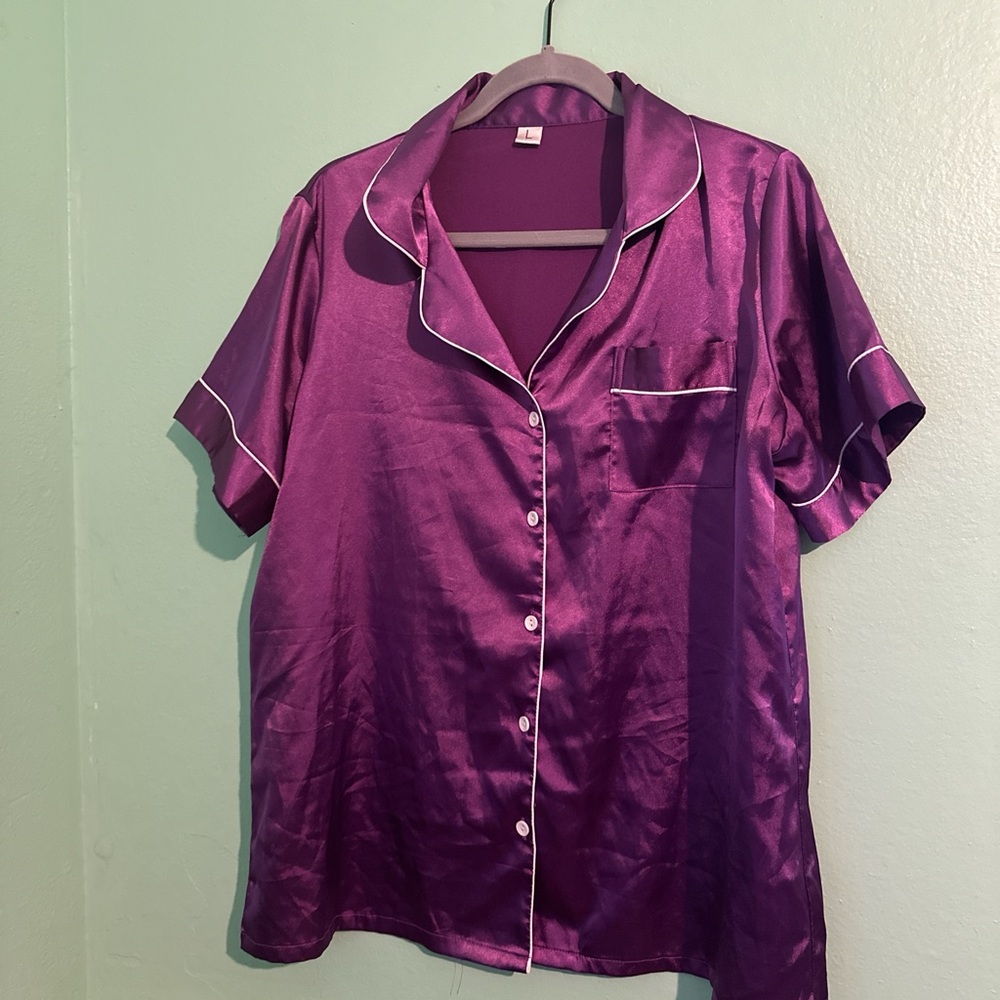 Large purple matching pajama set from Amazon